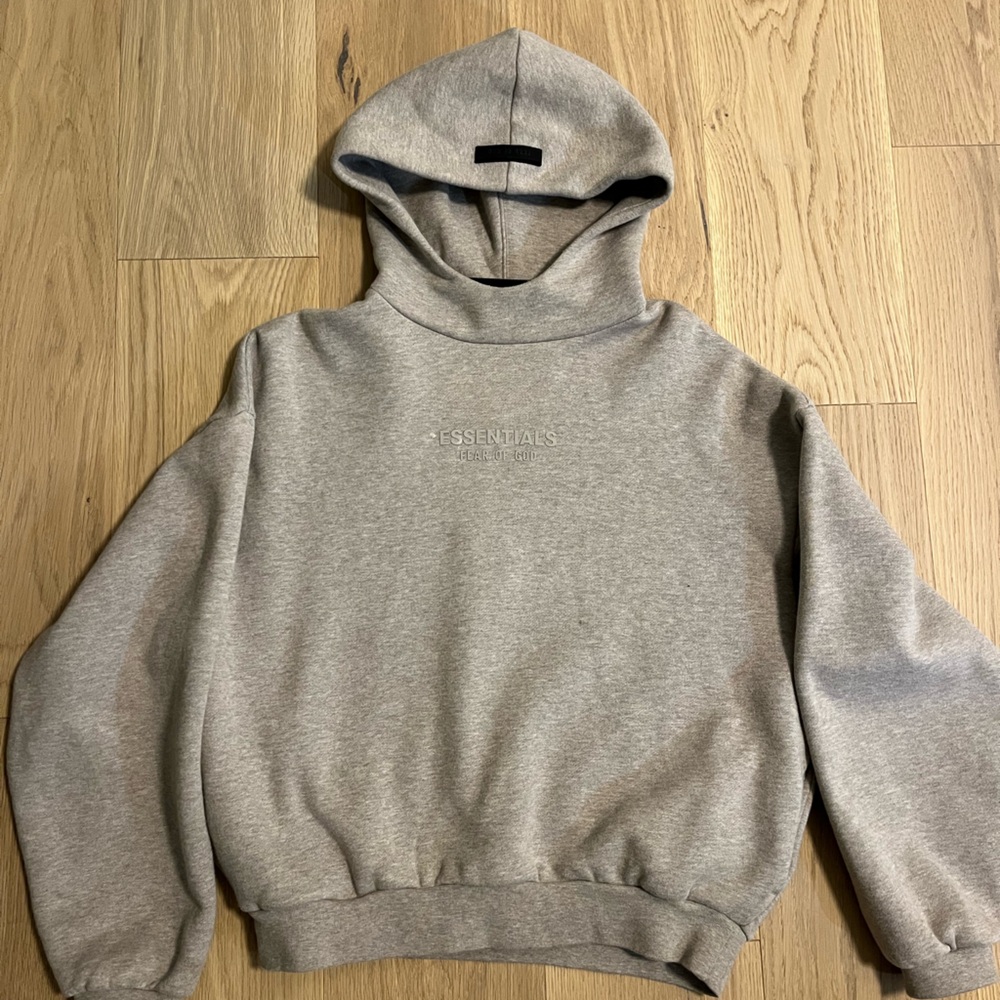 Fear of God Essentials Kids Beige Bonded Hoodie size 12Y